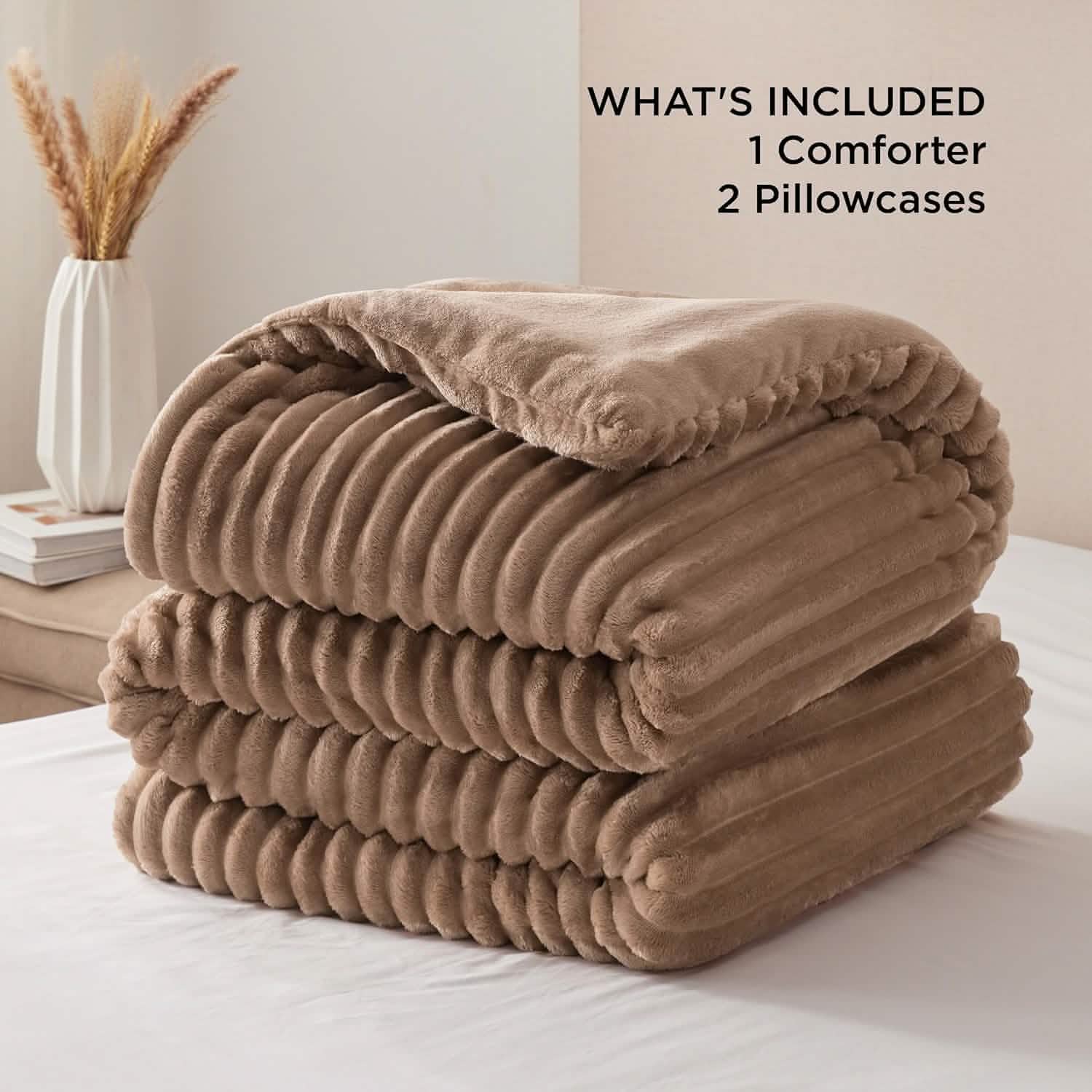 GentleSoft® Striped Flannel Comforter Set
