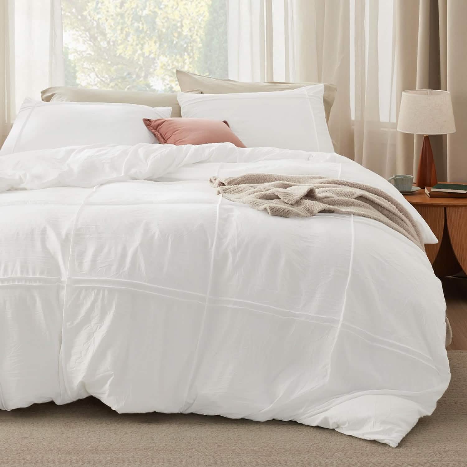 GentleSoft® Striped Tufted Embroidery Duvet Cover Set