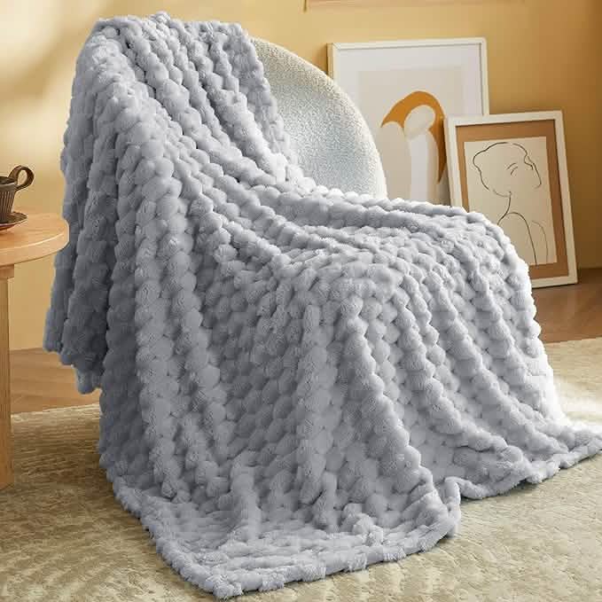GentleSoft® Textured Bubble Flannel Fleece Blanket