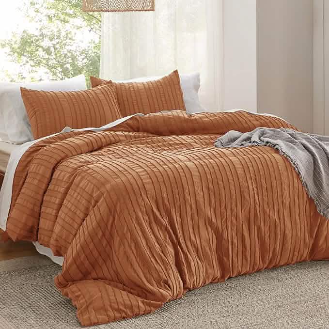 GentleSoft® Striped Tufted Embroidery Duvet Cover Set