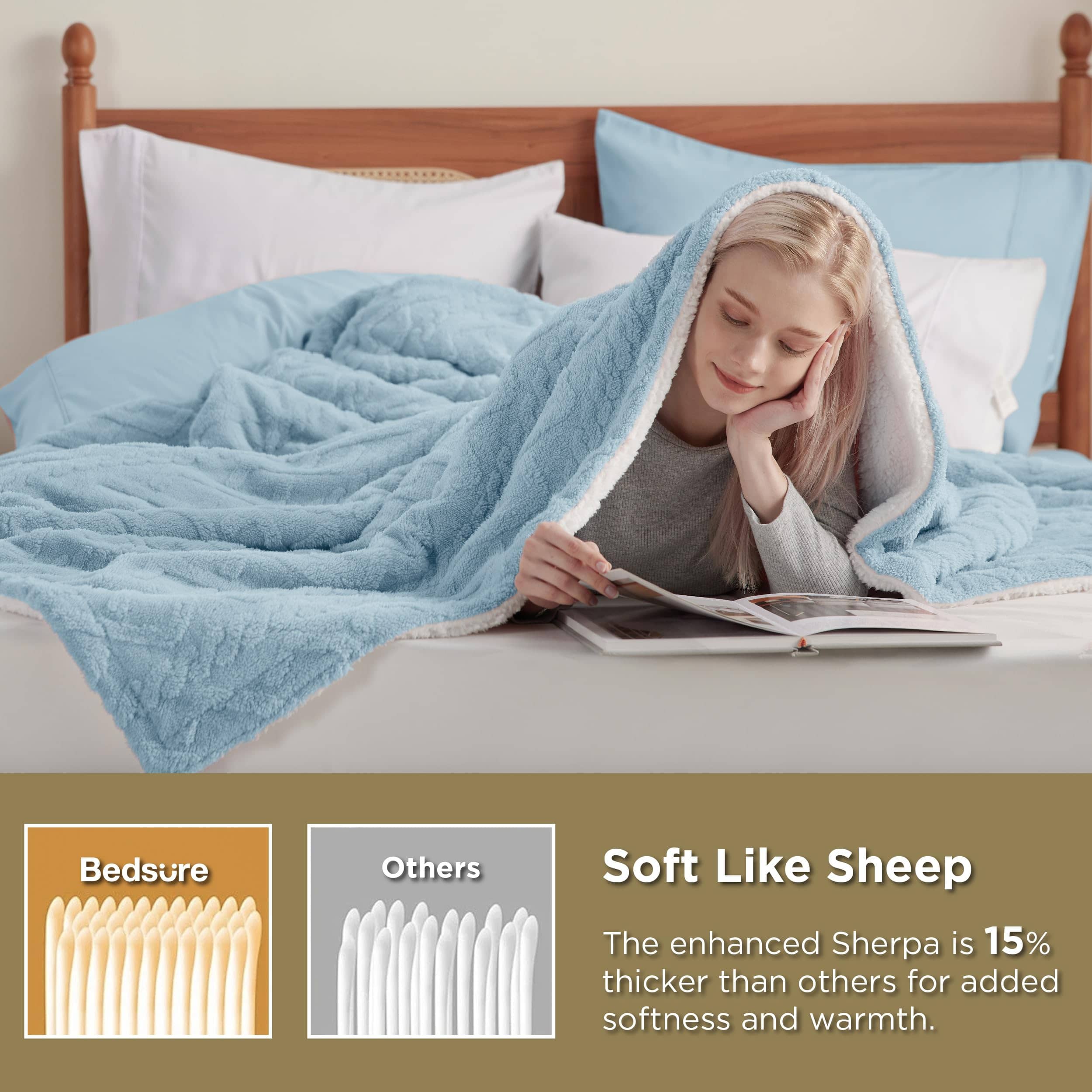 GentleSoft® Sherpa Throw Blanket For Couch