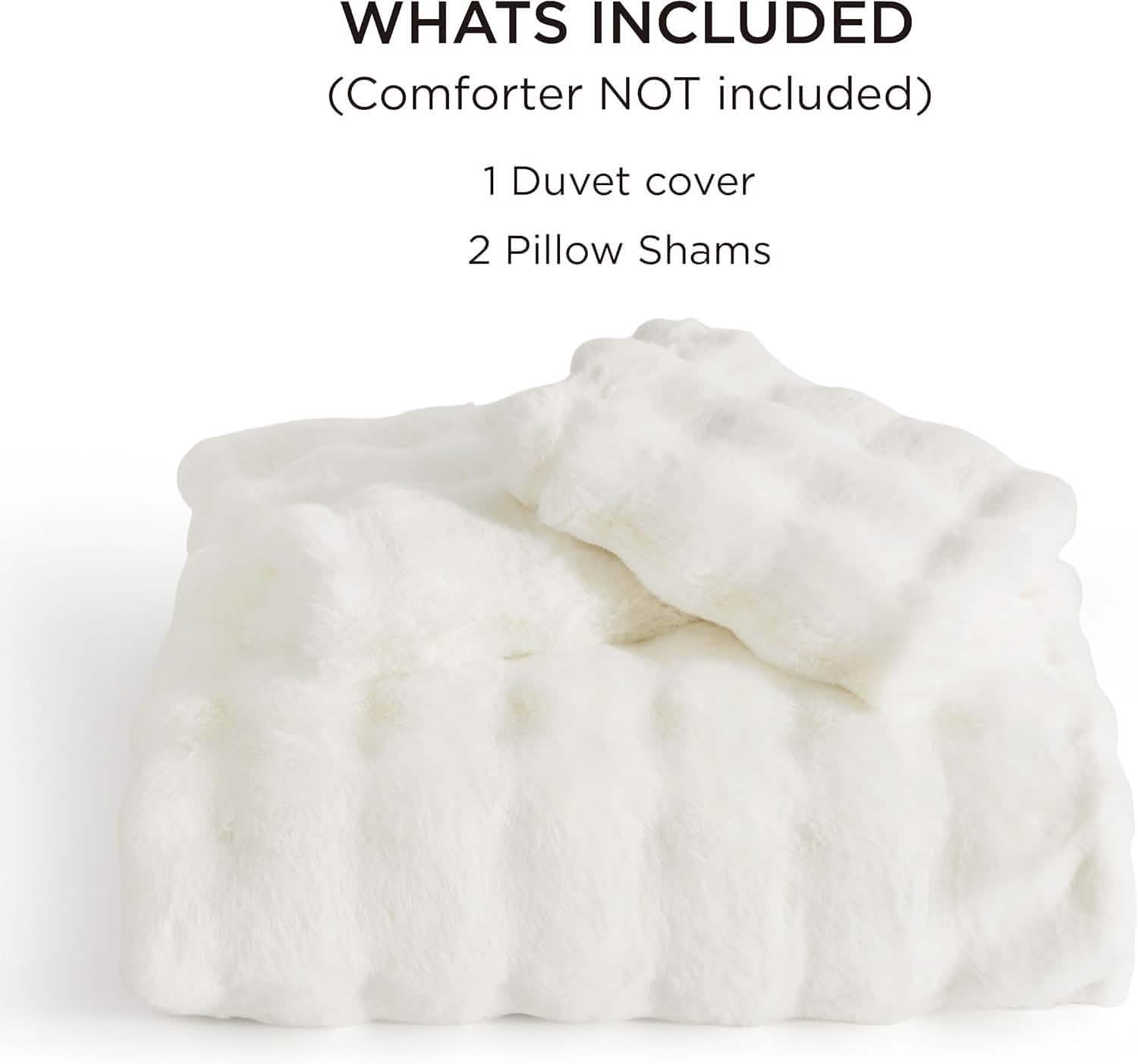 GentleSoft® Carved Faux Rabbit Fur Duvet Cover Set