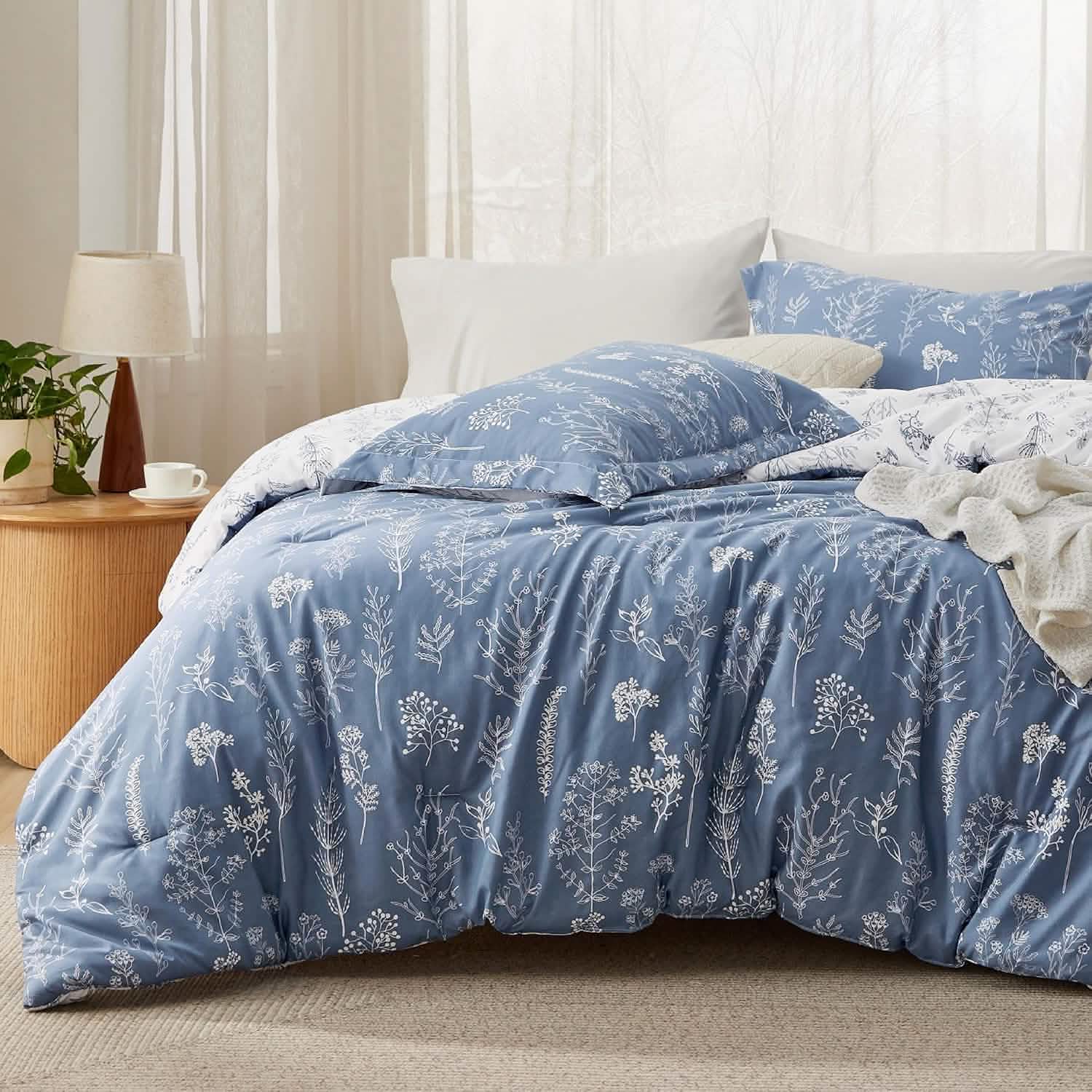 GentleSoft® Reversible Floral Print Comforter Set-2