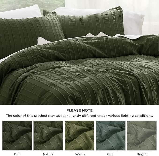 GentleSoft® Striped Tufted Embroidery Duvet Cover Set