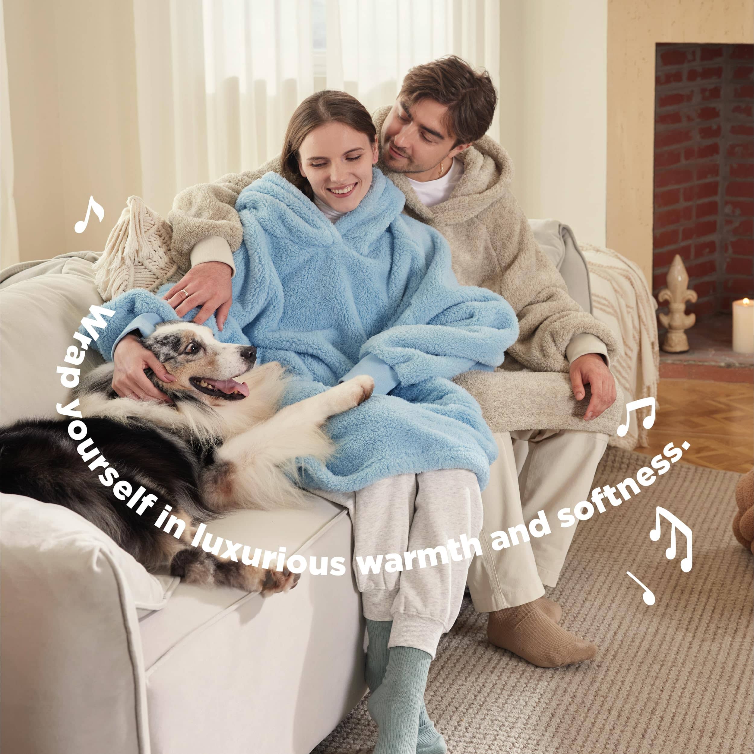 GentleSoft® Shaggy Sherpa Blanket Hoodie