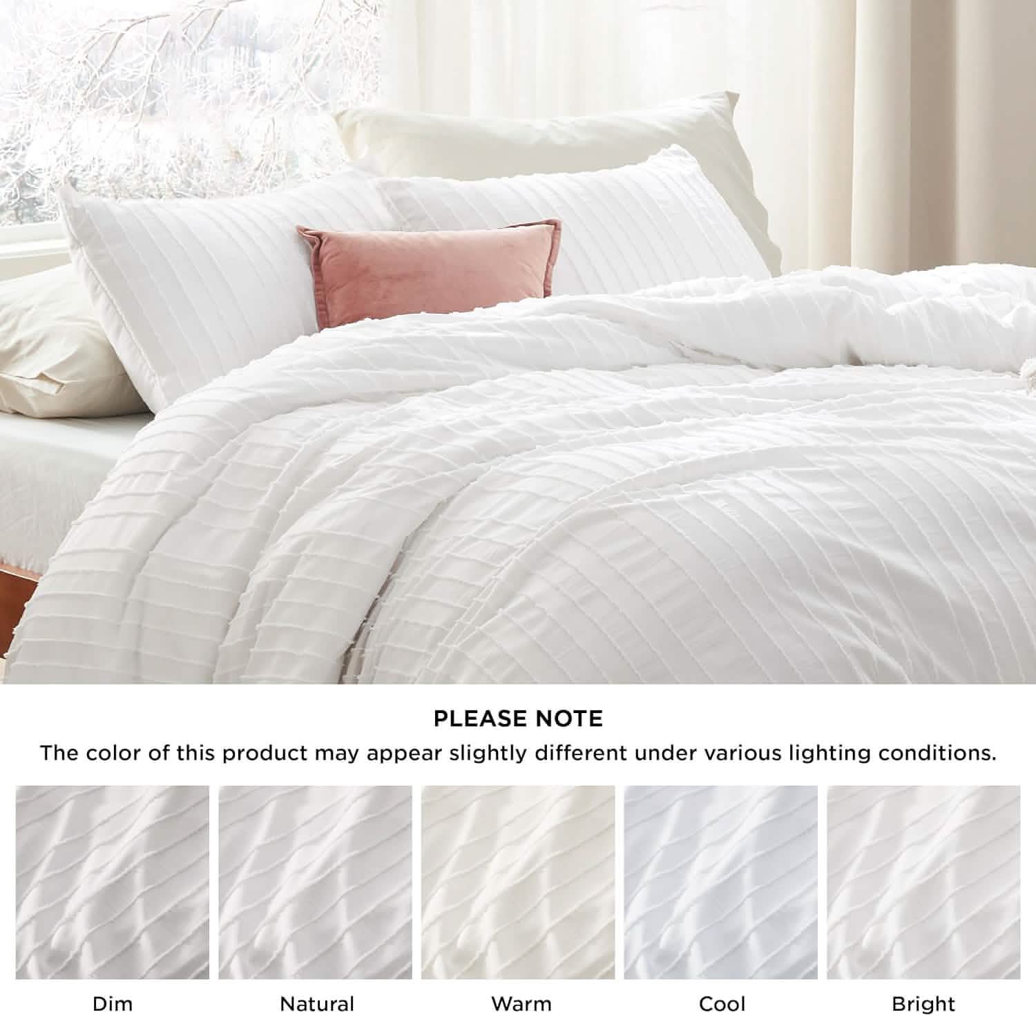 GentleSoft® Striped Tufted Embroidery Duvet Cover Set