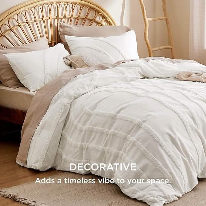 GentleSoft® 100% Cotton Tufted Duvet Cover Set