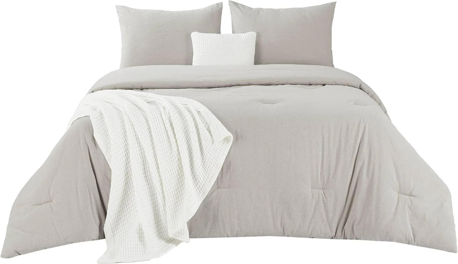 GentleSoft® 5 Piece Cotton Waffle Weave Bed-in-a-bag
