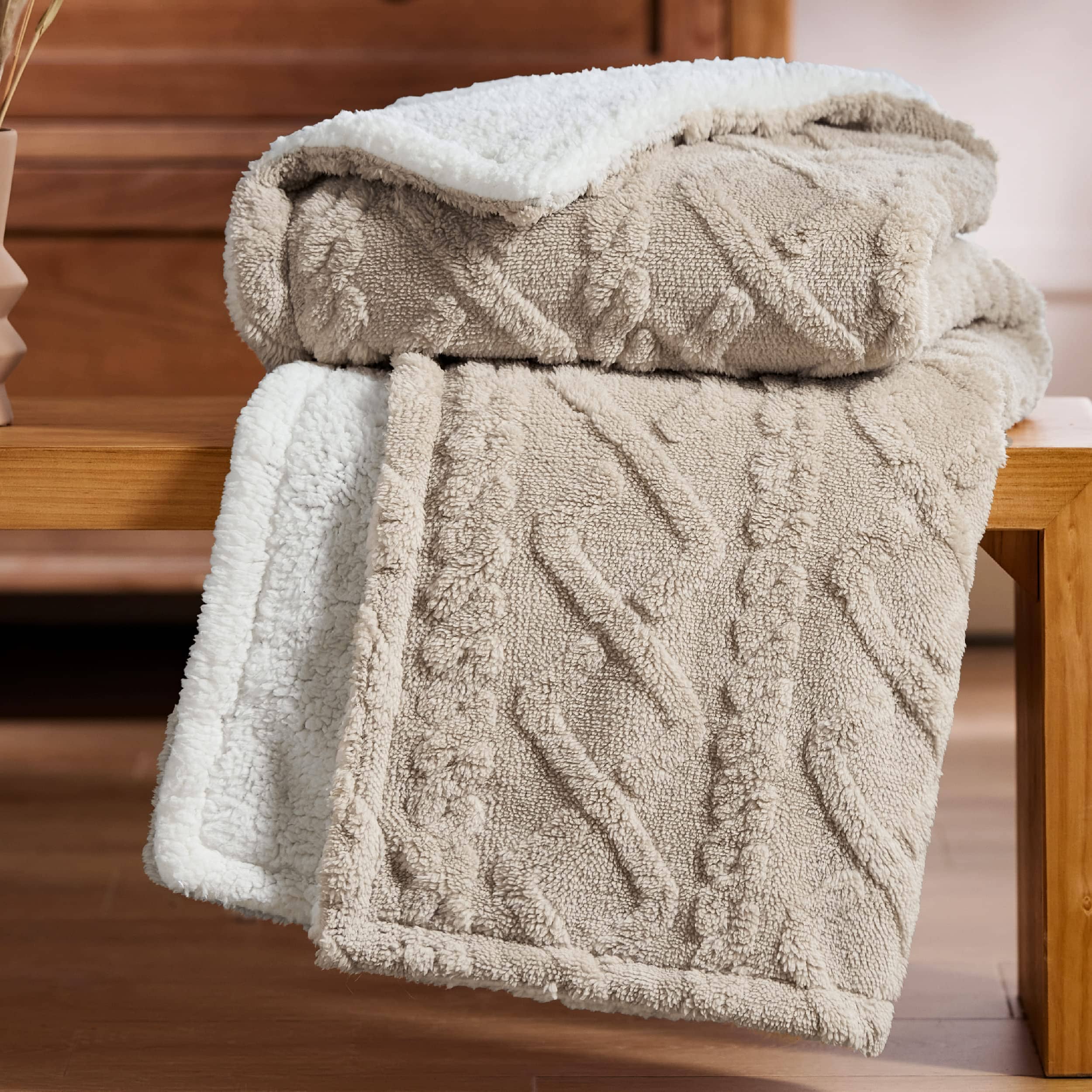 GentleSoft® Sherpa Throw Blanket For Couch