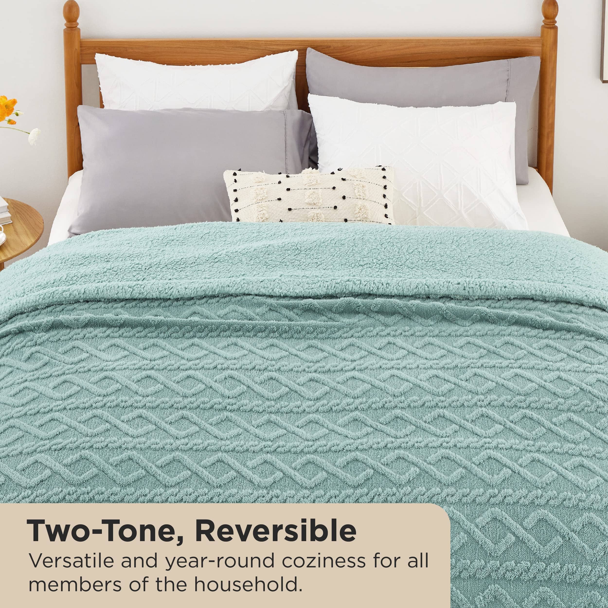 GentleSoft® Sherpa Throw Blanket For Couch
