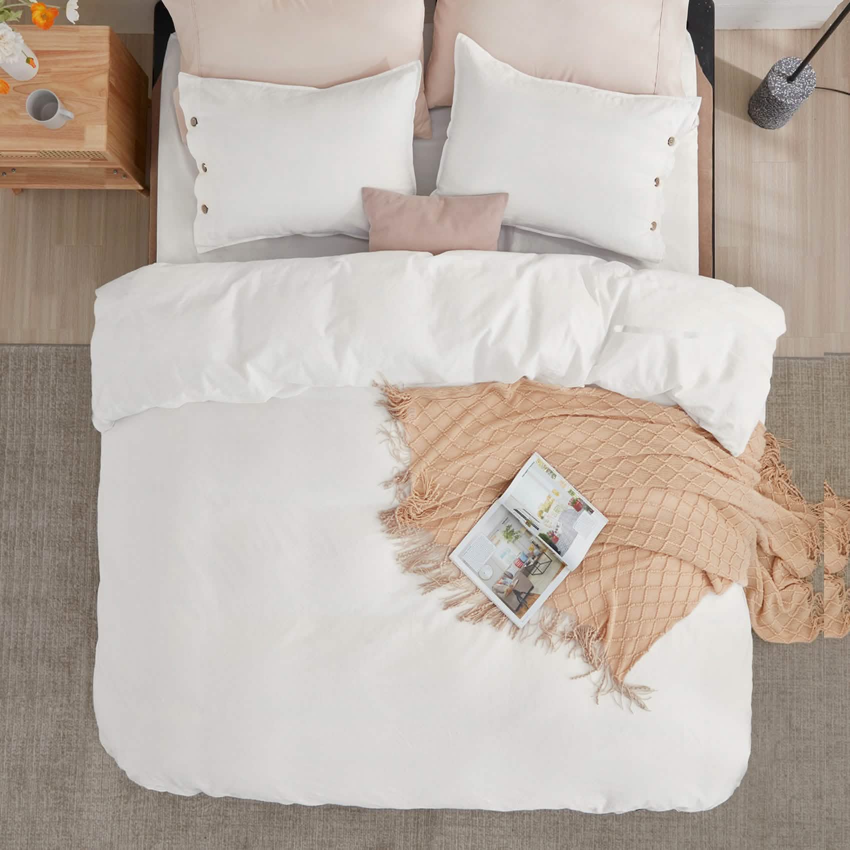 GentleSoft® Cotton Linen Hybrid Duvet Cover Set