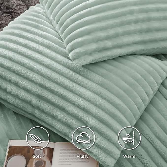 GentleSoft® Striped Flannel Duvet Cover Set