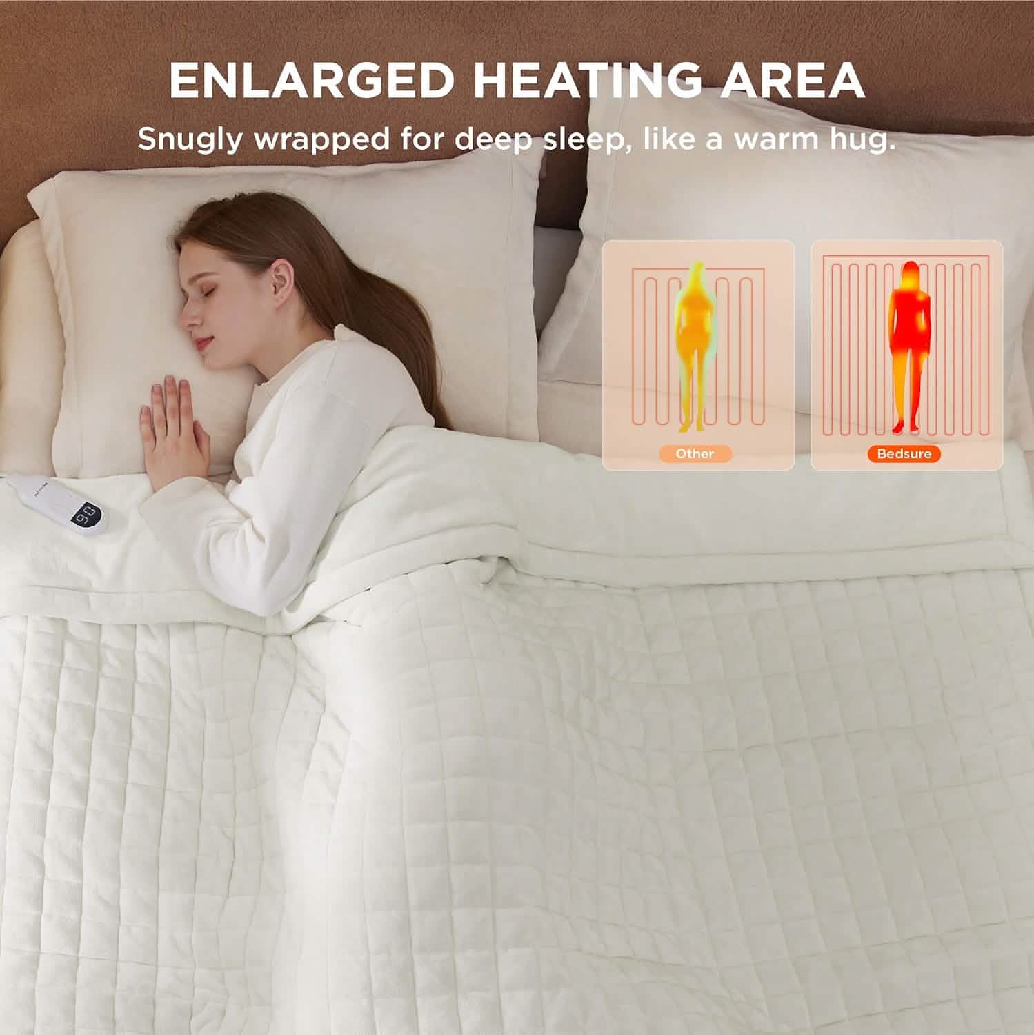 GentleSoft® Quilted Sherpa Fleece Heated Blanket Grid