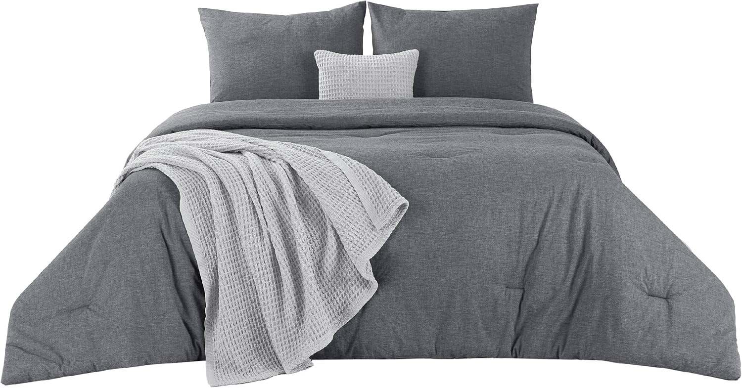 GentleSoft® 5 Piece Cotton Waffle Weave Bed-in-a-bag