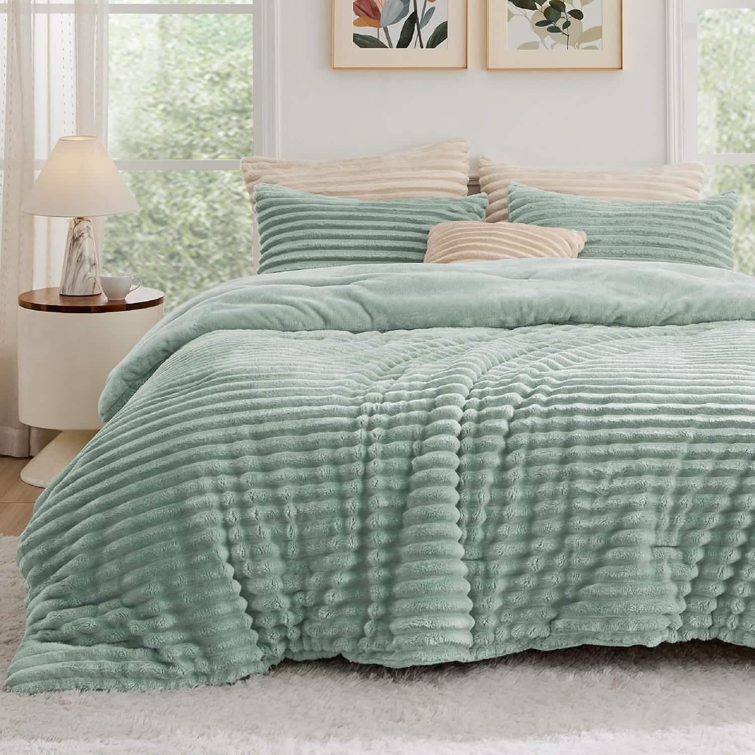 GentleSoft® Striped Flannel Comforter Set