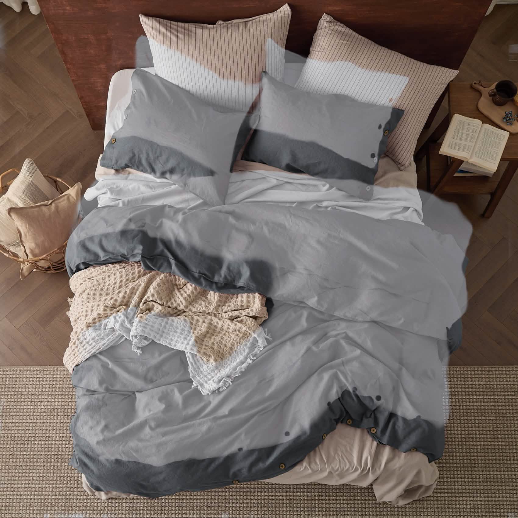 GentleSoft® Cotton Linen Hybrid Duvet Cover Set
