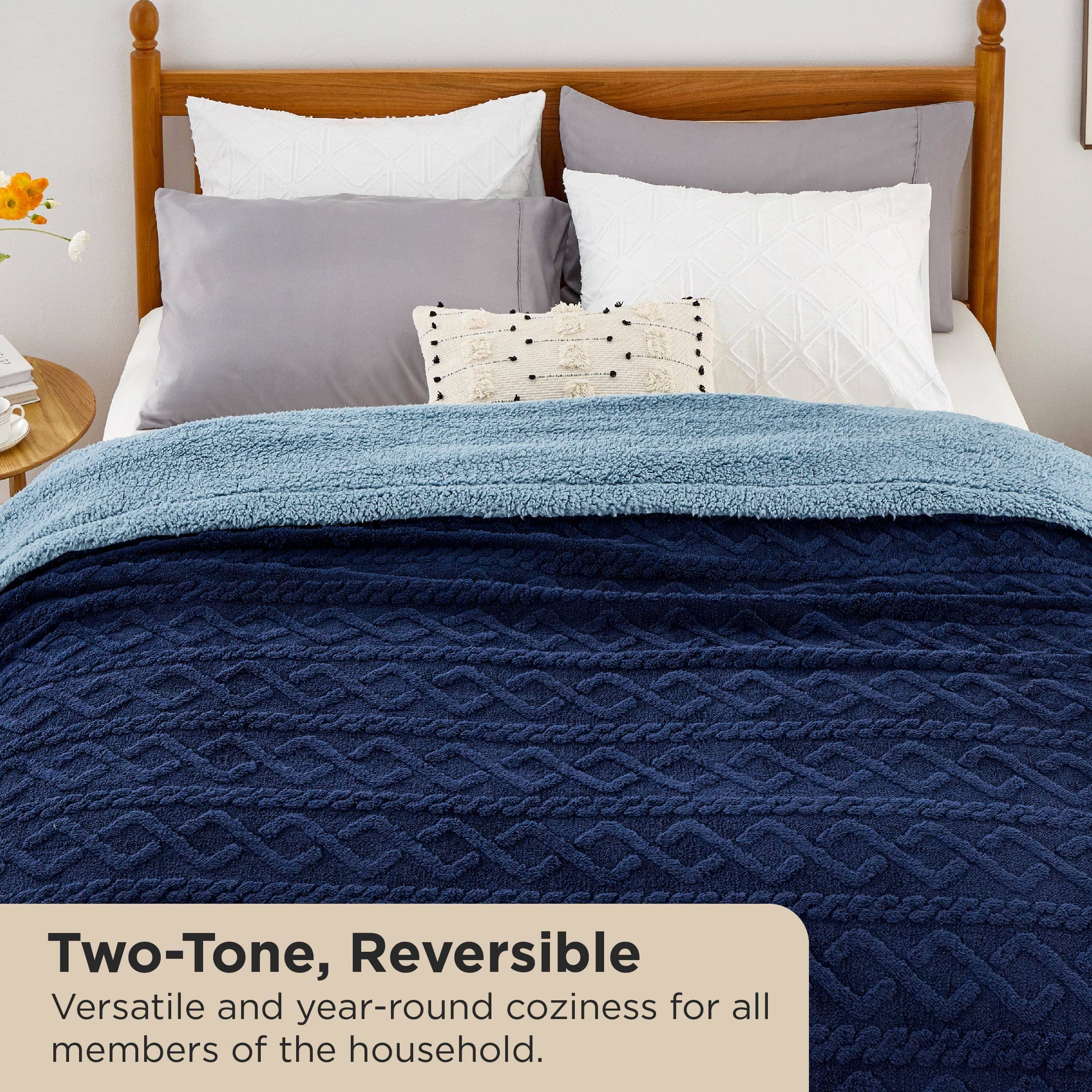GentleSoft® Sherpa Throw Blanket For Couch