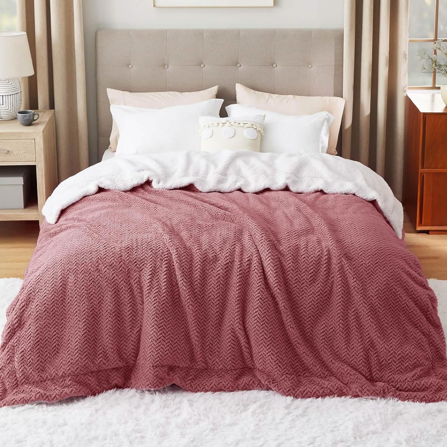 GentleSoft® Chevron Sherpa Fleece Blanket