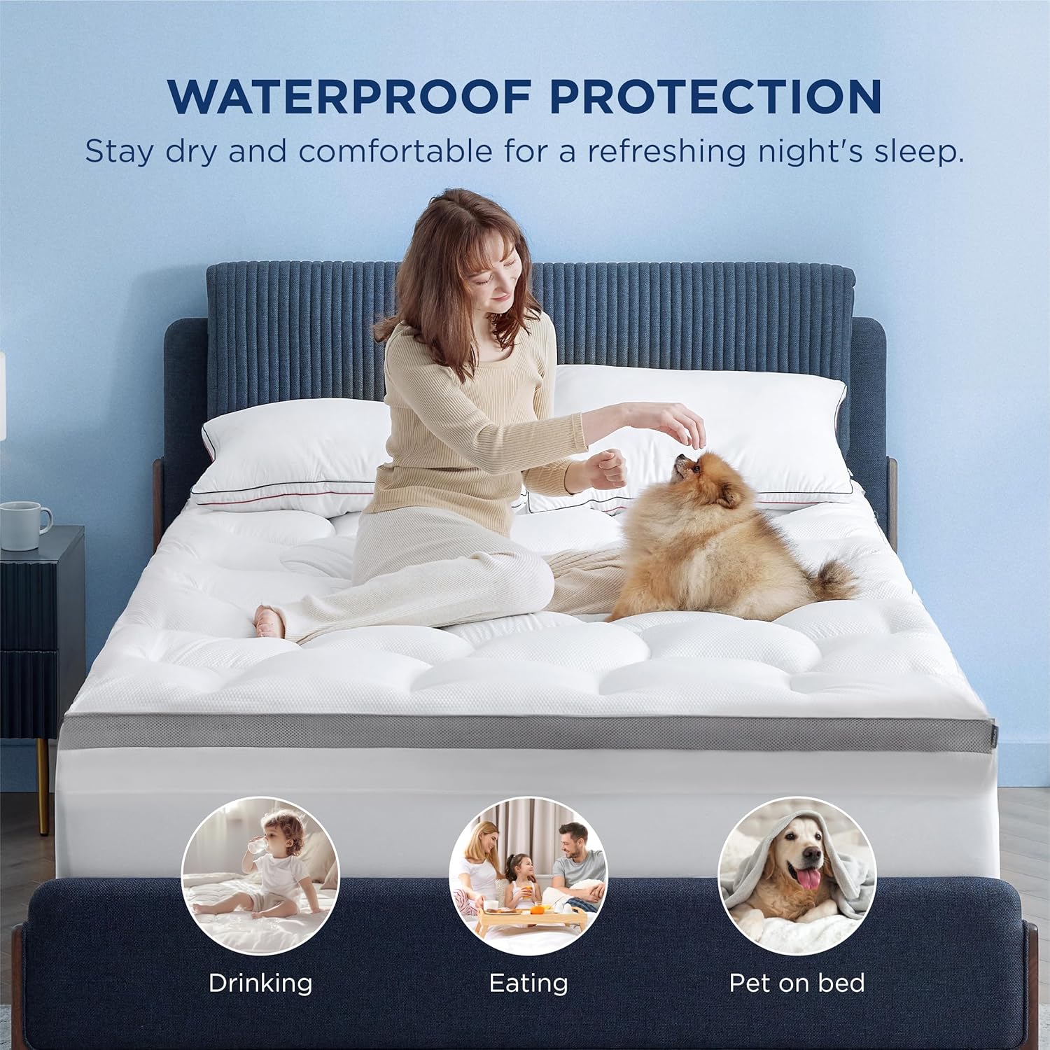 GentleSoft® Dual-Comfort Waterproof Mattress Topper