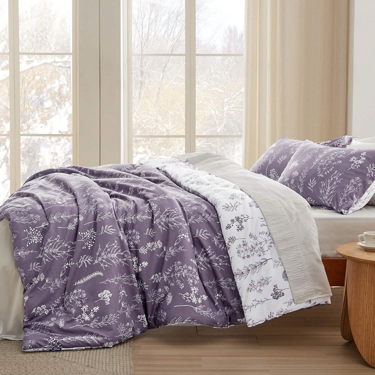 GentleSoft® Reversible Floral Print Comforter Set-2