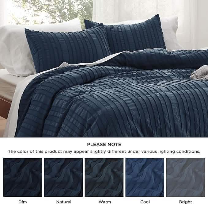 GentleSoft® Striped Tufted Embroidery Duvet Cover Set