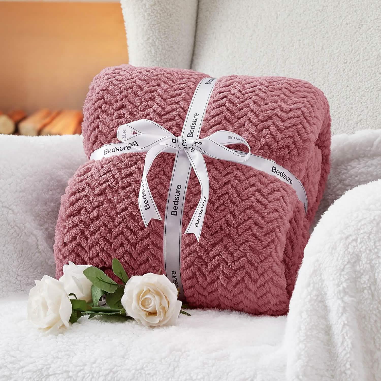 GentleSoft® Chevron Sherpa Fleece Blanket