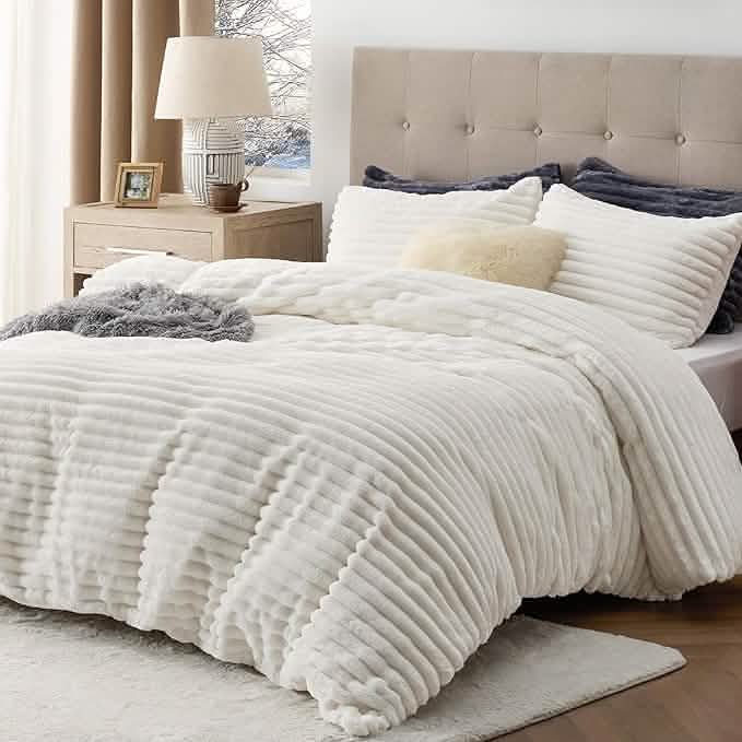 GentleSoft® Striped Flannel Duvet Cover Set