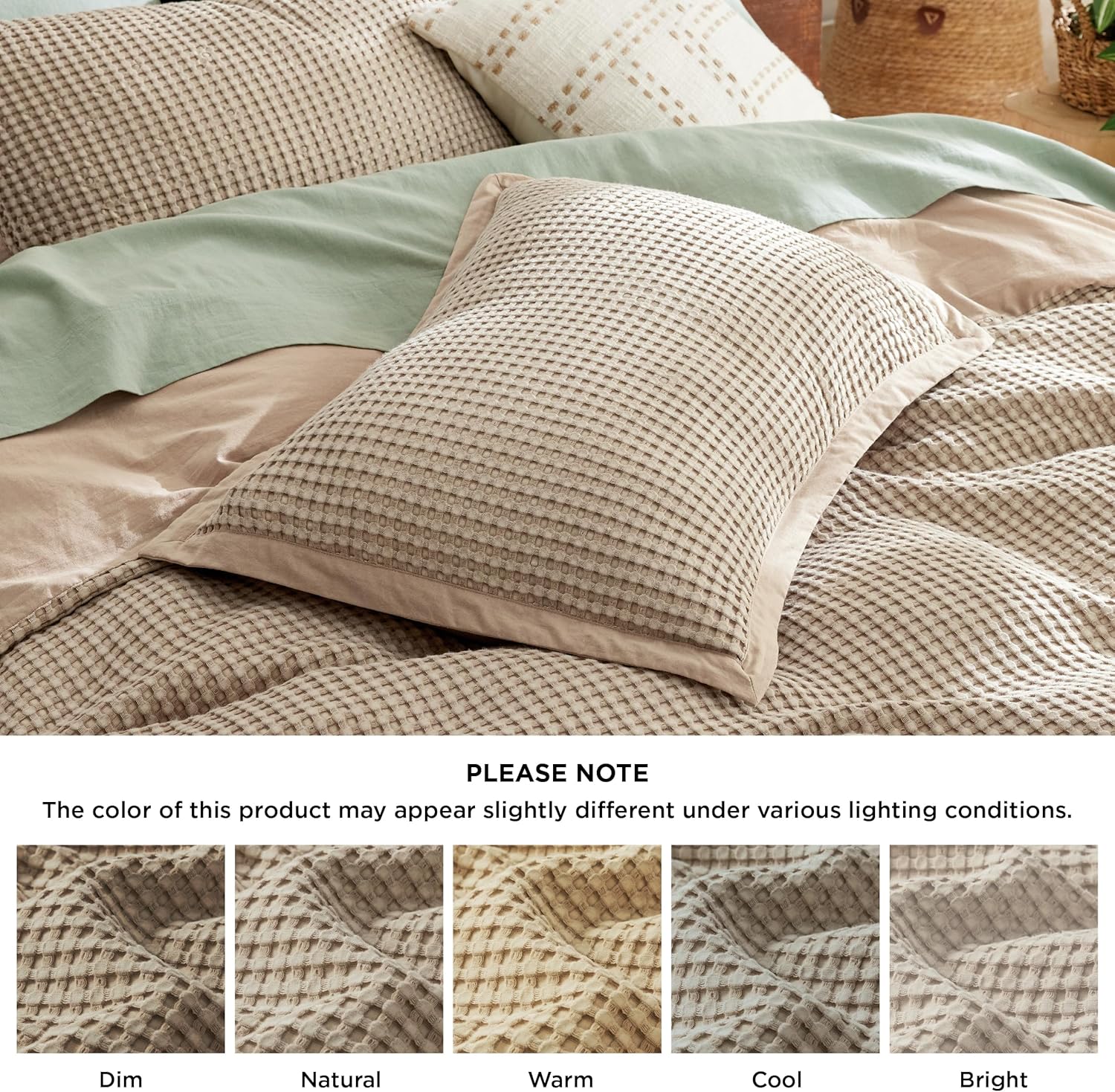 GentleSoft® Cooling Waffle Duvet Cover Set