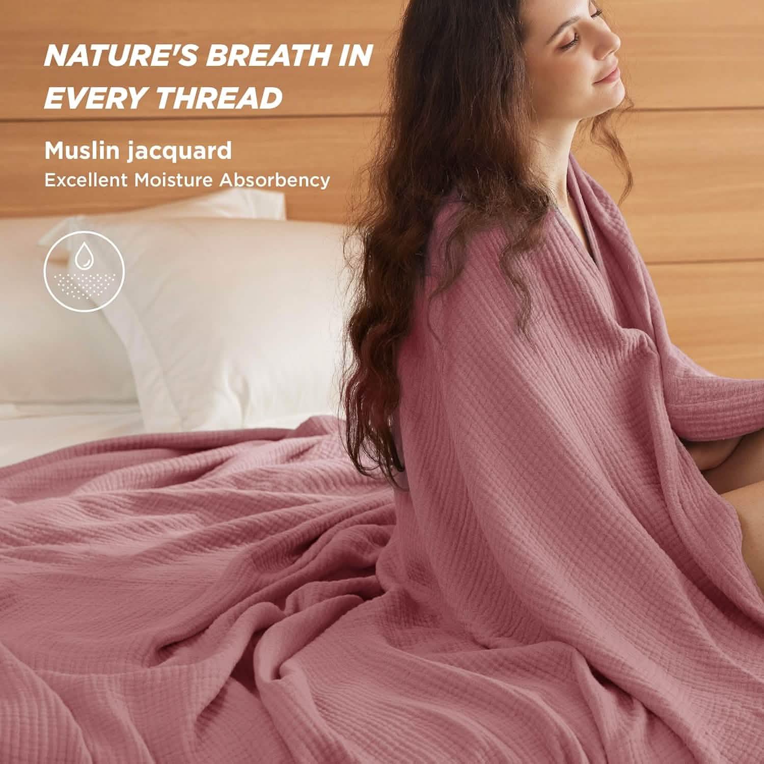 GentleSoft® 100% Cotton Gauze Spring Throw Blanket