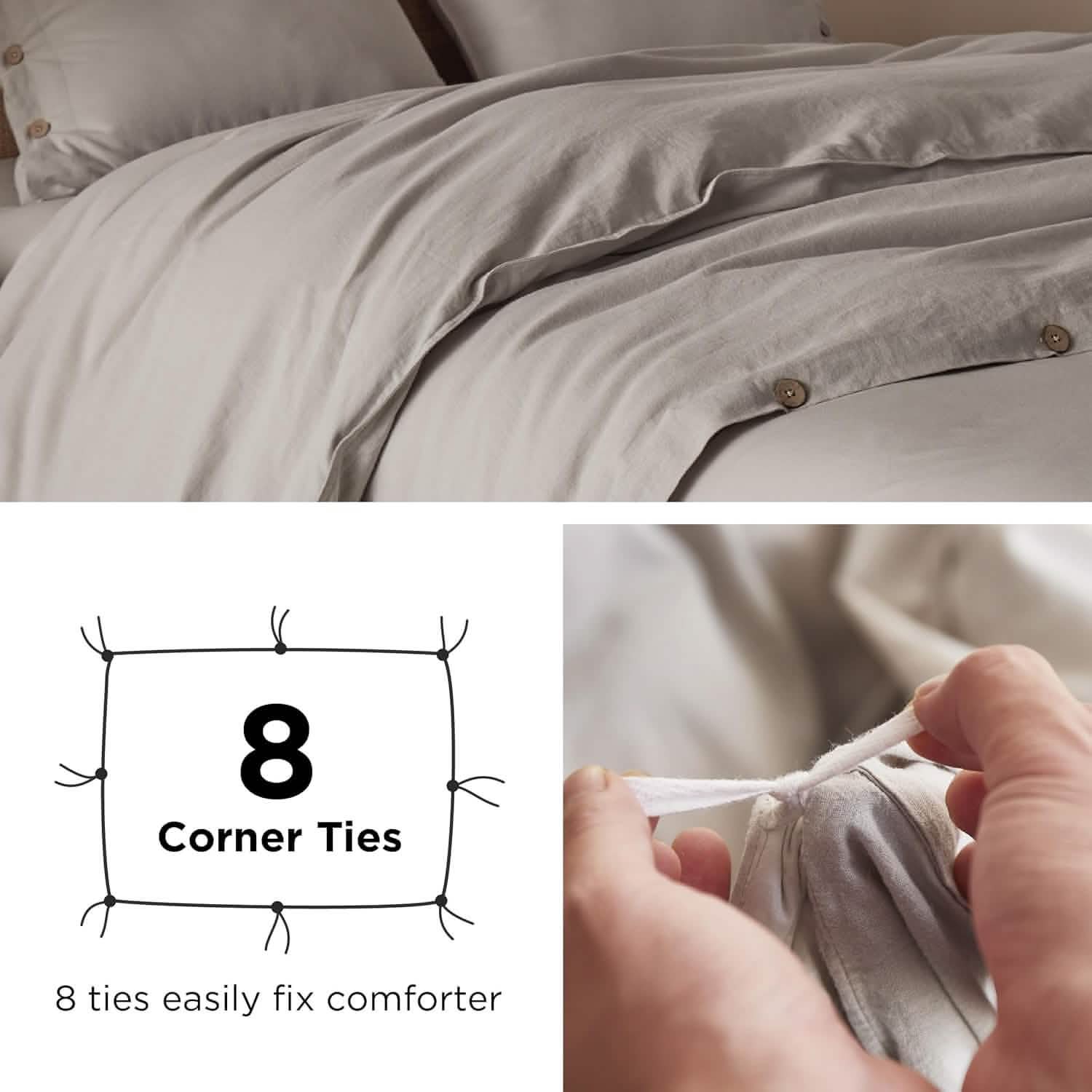 GentleSoft® Cotton Linen Hybrid Duvet Cover Set
