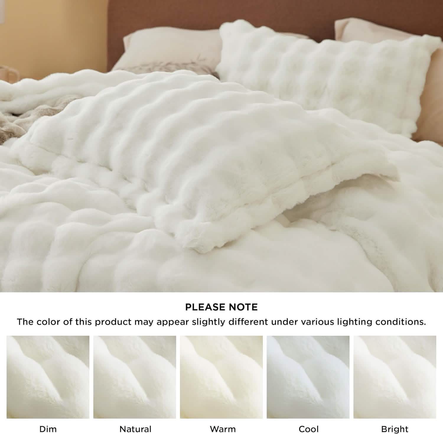 GentleSoft® Carved Faux Rabbit Fur Duvet Cover Set