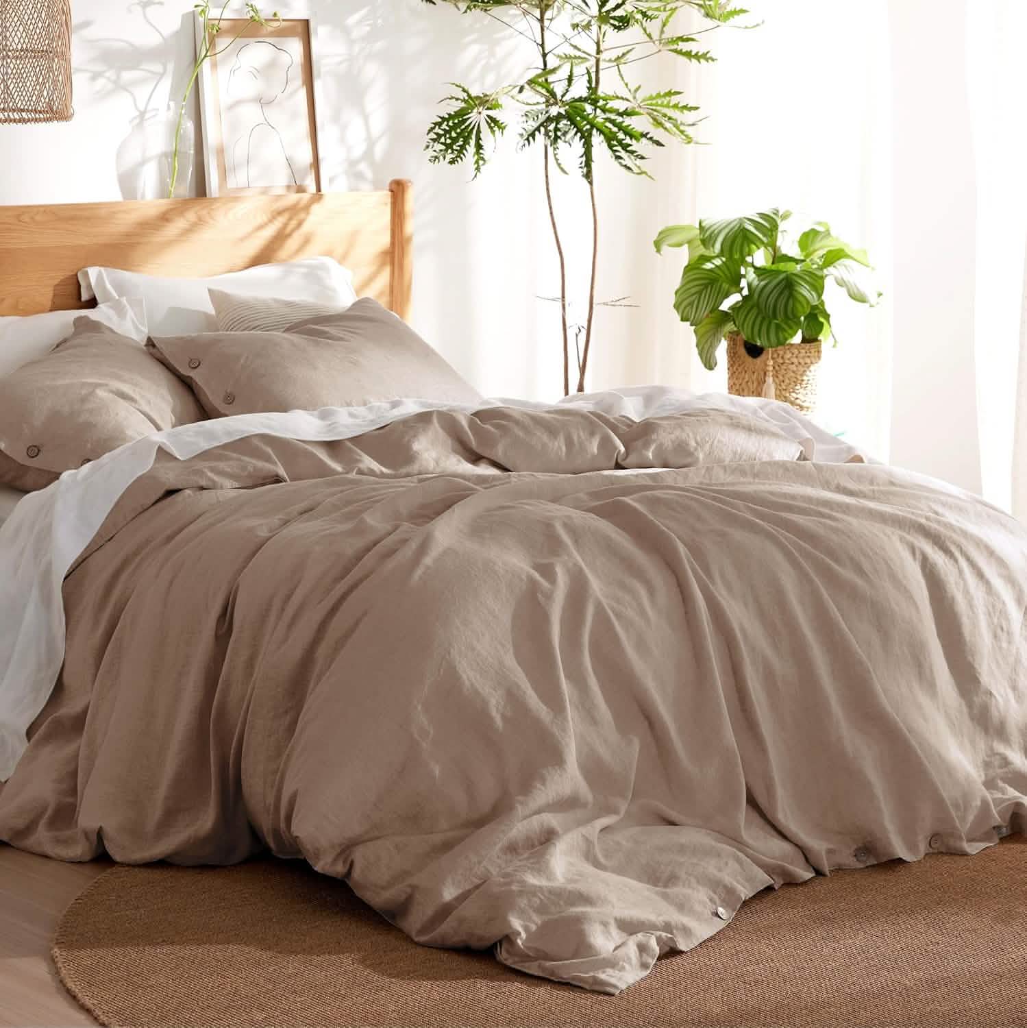 GentleSoft® Cotton Linen Hybrid Duvet Cover Set