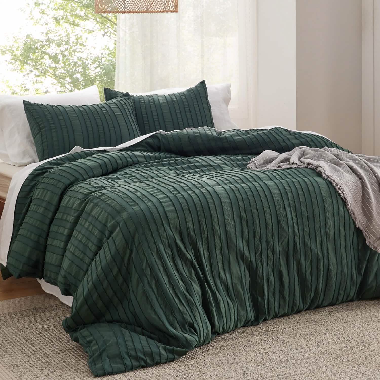 GentleSoft® Striped Tufted Embroidery Duvet Cover Set