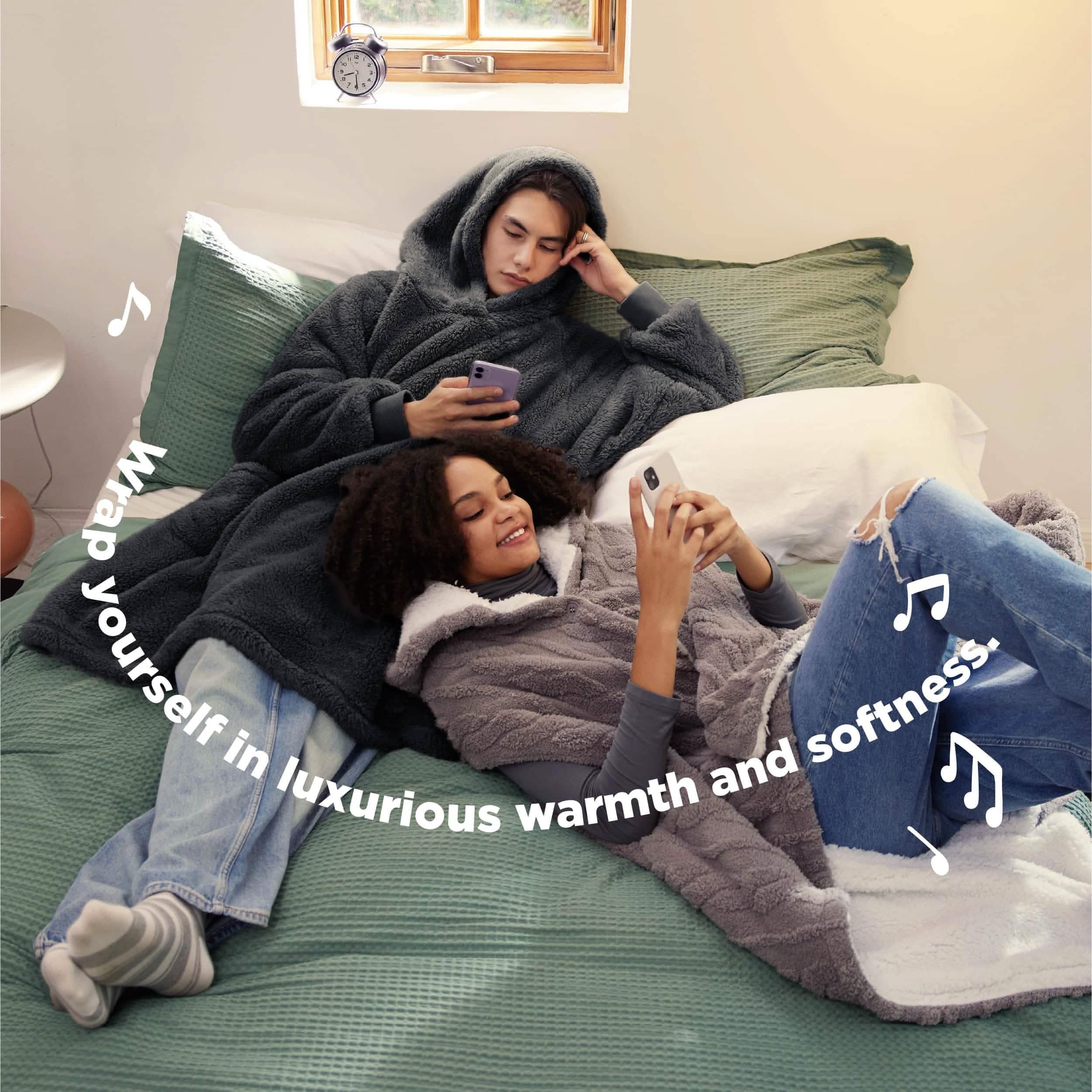 GentleSoft® Shaggy Sherpa Blanket Hoodie