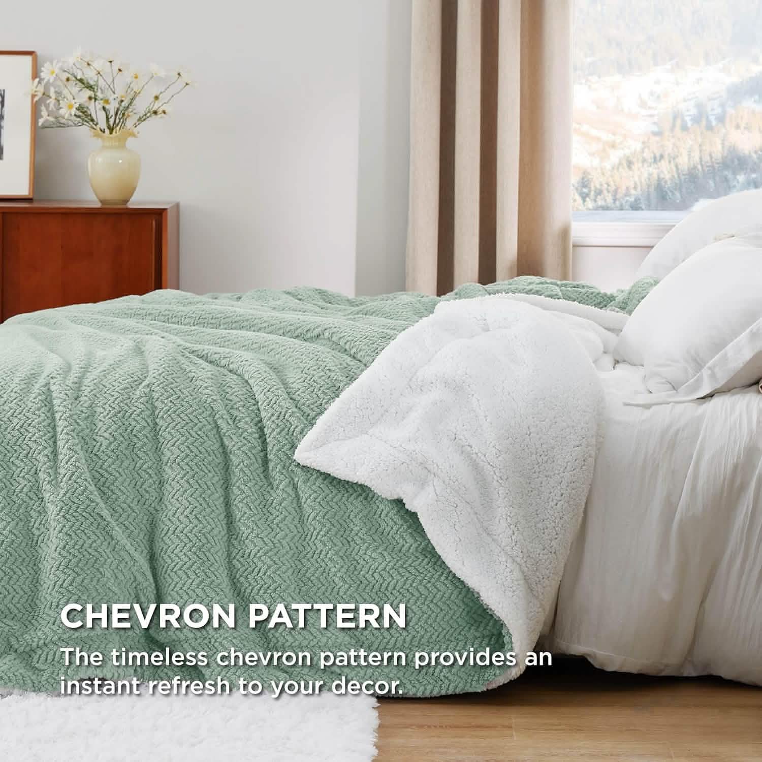 GentleSoft® Chevron Sherpa Fleece Blanket