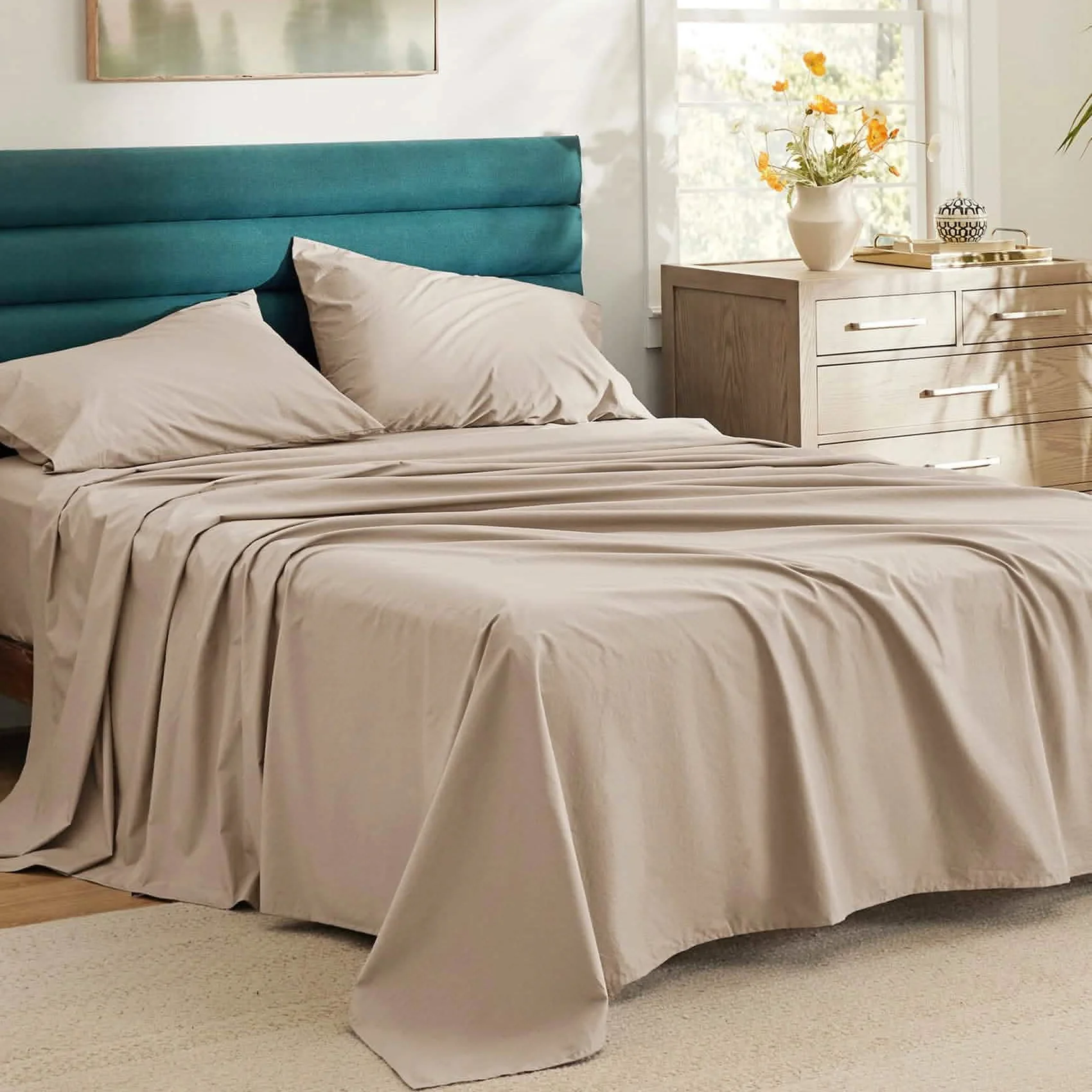 GentleSoft® Cotton Percale Weave Sheet Set