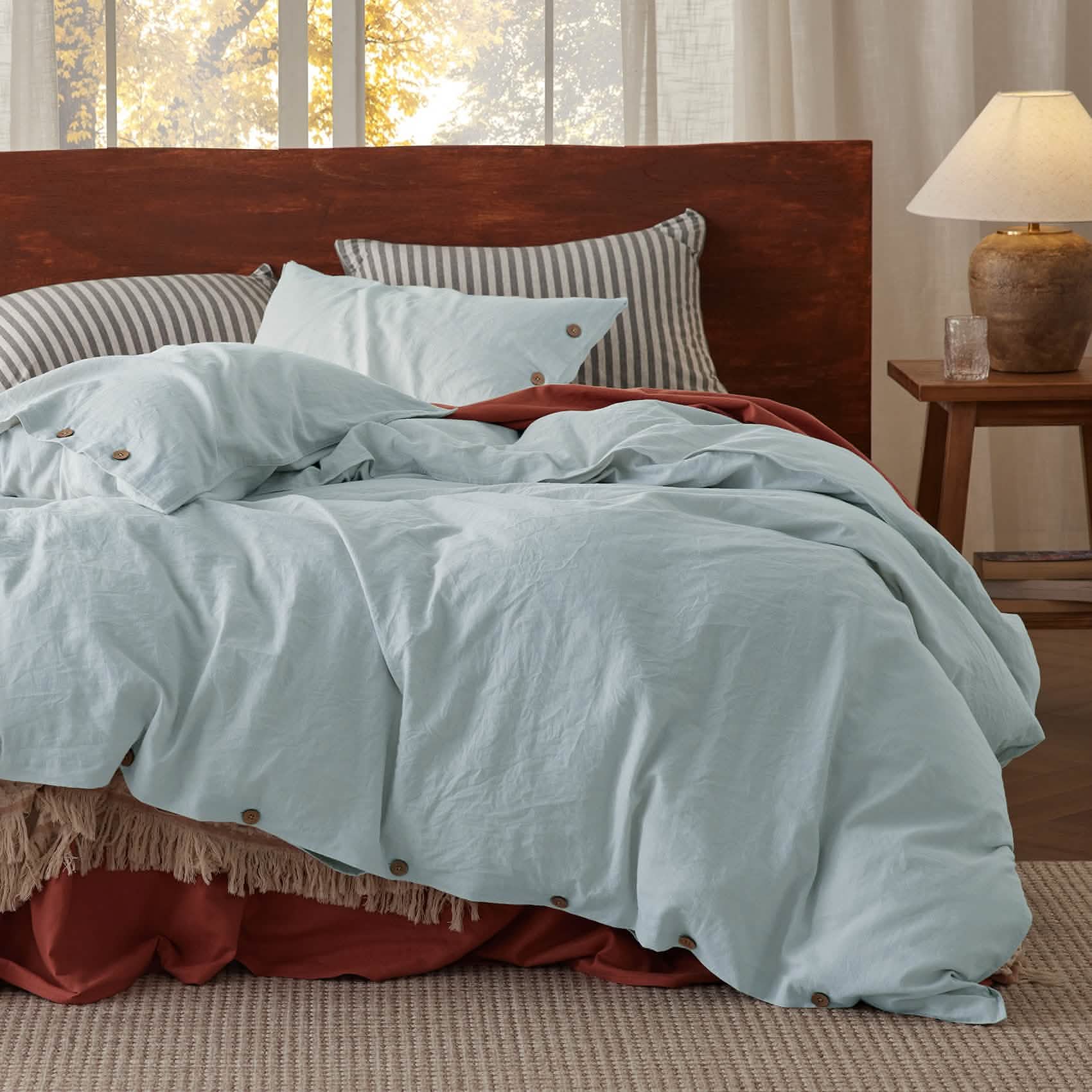GentleSoft® Cotton Linen Hybrid Duvet Cover Set