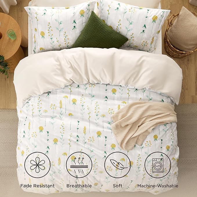 GentleSoft® Reversible Beige Duvet Cover Set