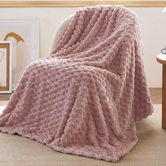 GentleSoft® Textured Bubble Flannel Fleece Blanket