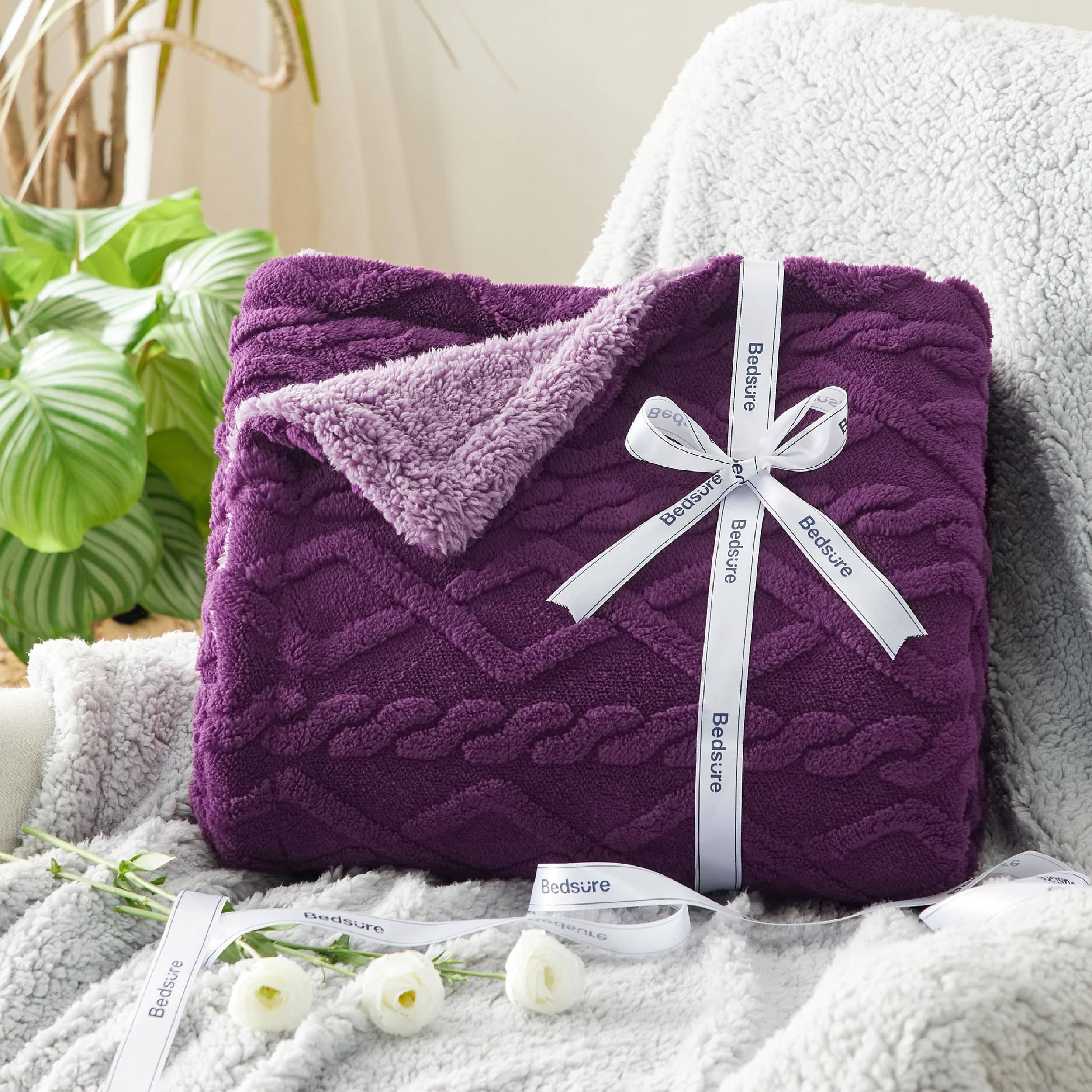 GentleSoft® Sherpa Throw Blanket For Couch