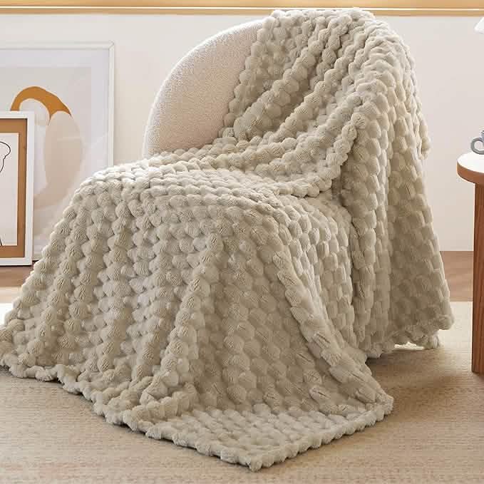 GentleSoft® Textured Bubble Flannel Fleece Blanket