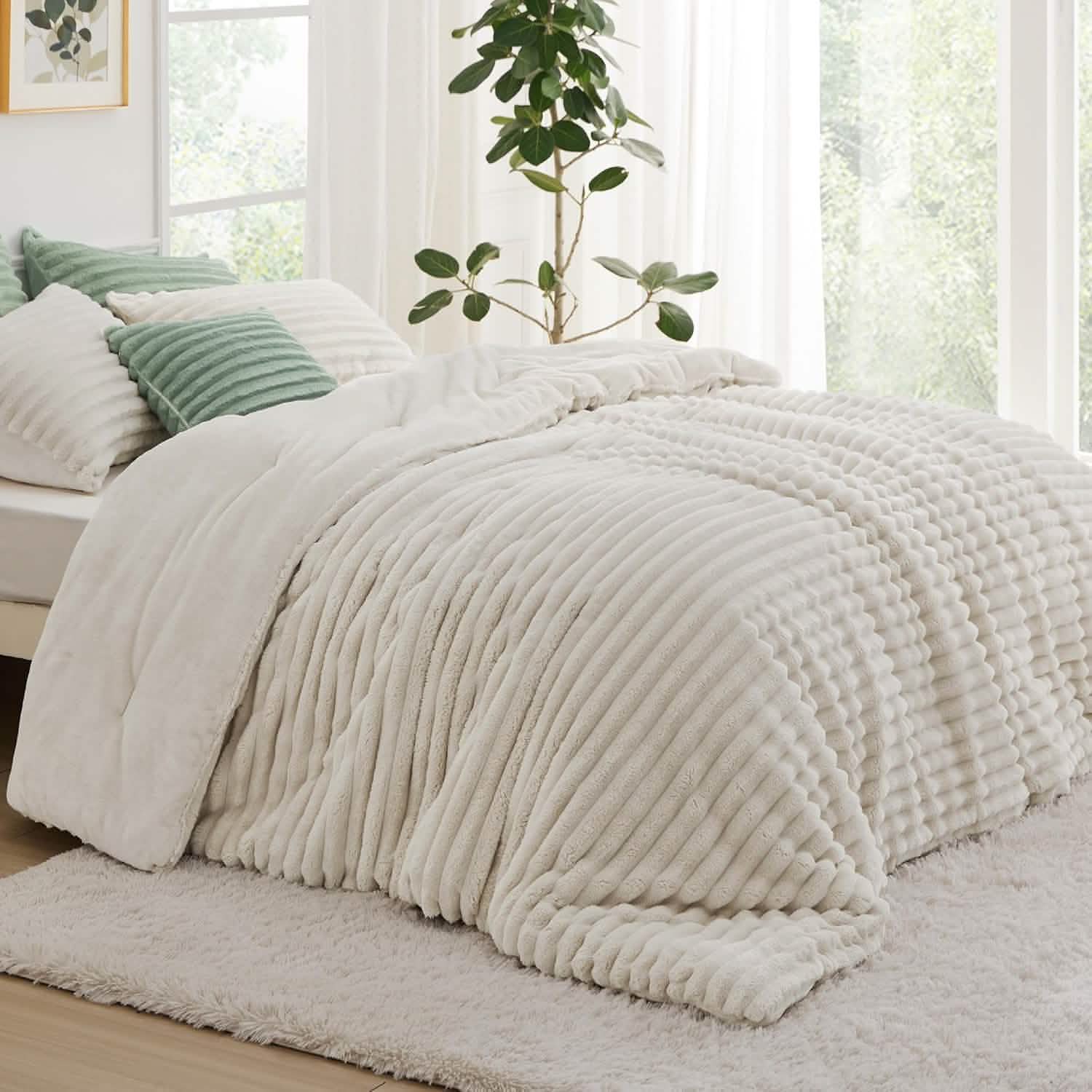 GentleSoft® Striped Flannel Comforter Set