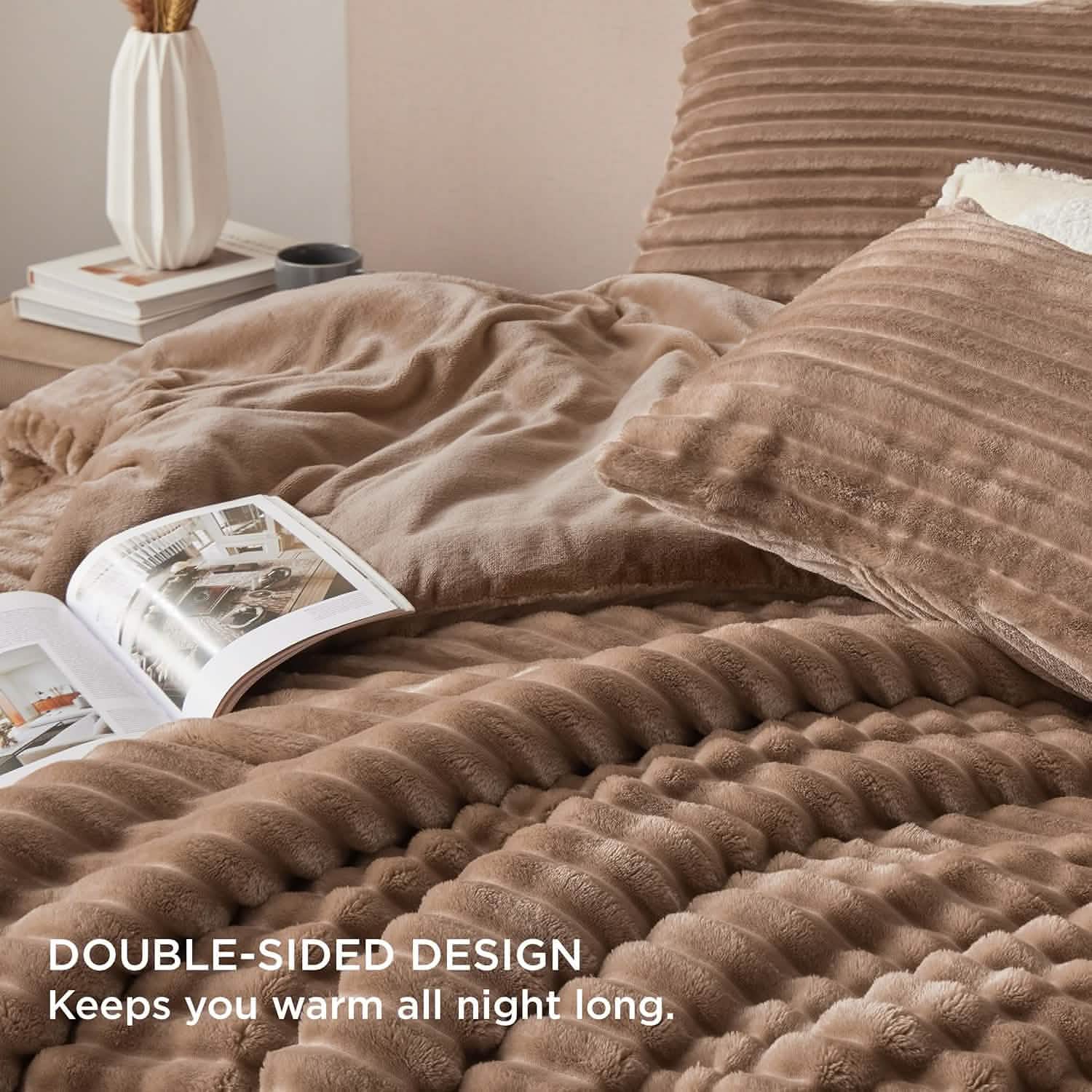 GentleSoft® Striped Flannel Comforter Set