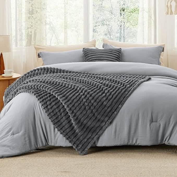GentleSoft® Checkered Comforter Set Striped
