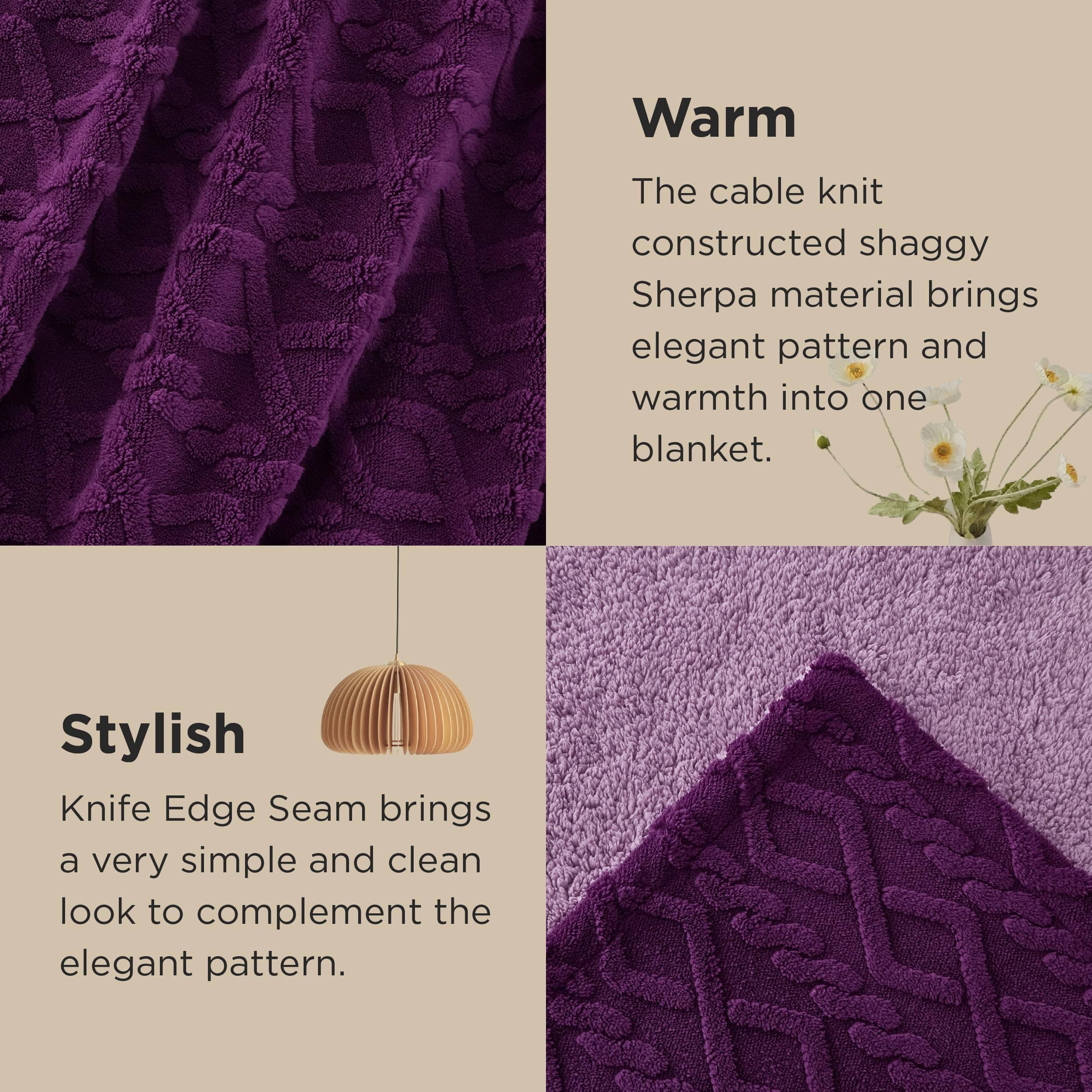 GentleSoft® Sherpa Throw Blanket For Couch