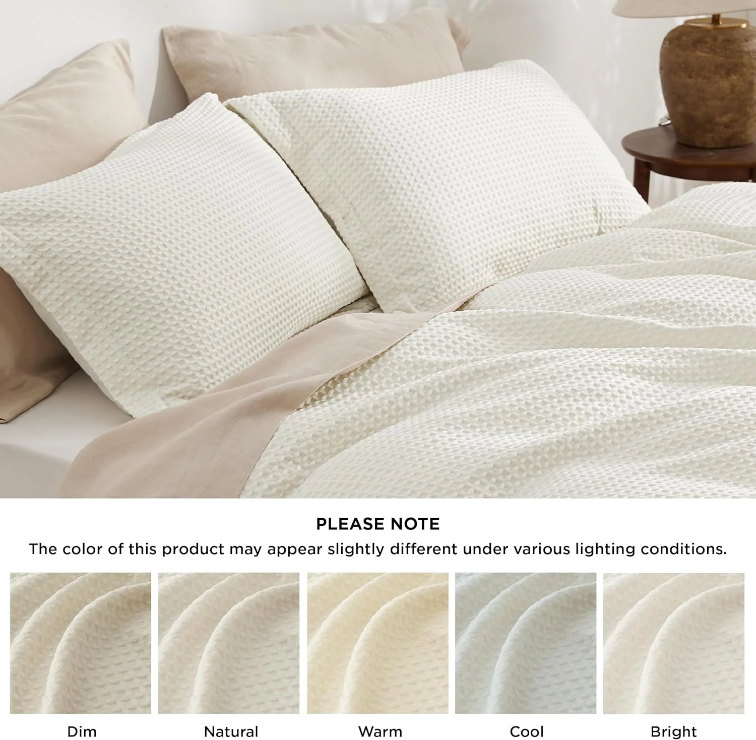 GentleSoft® Polyester Microfiber Waffle Duvet Weave Duvet Cover Set