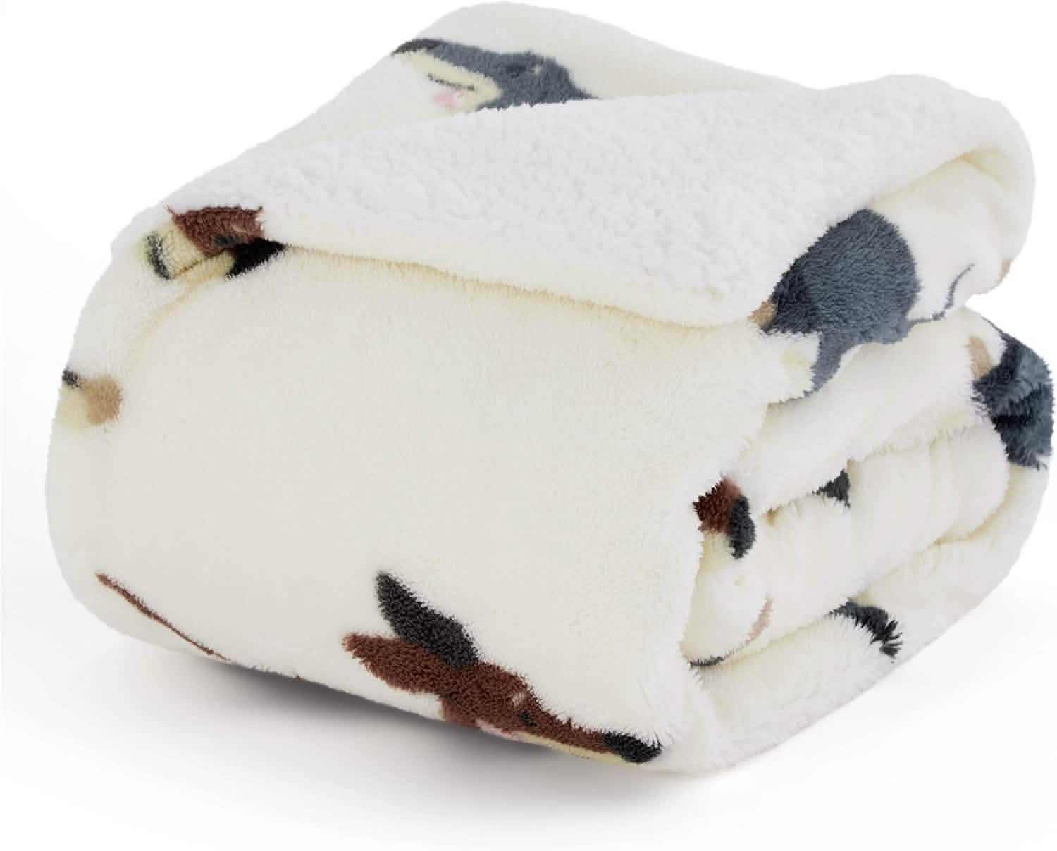 GentleSoft® Printed Throw Sherpa Blanket Print-dachshund