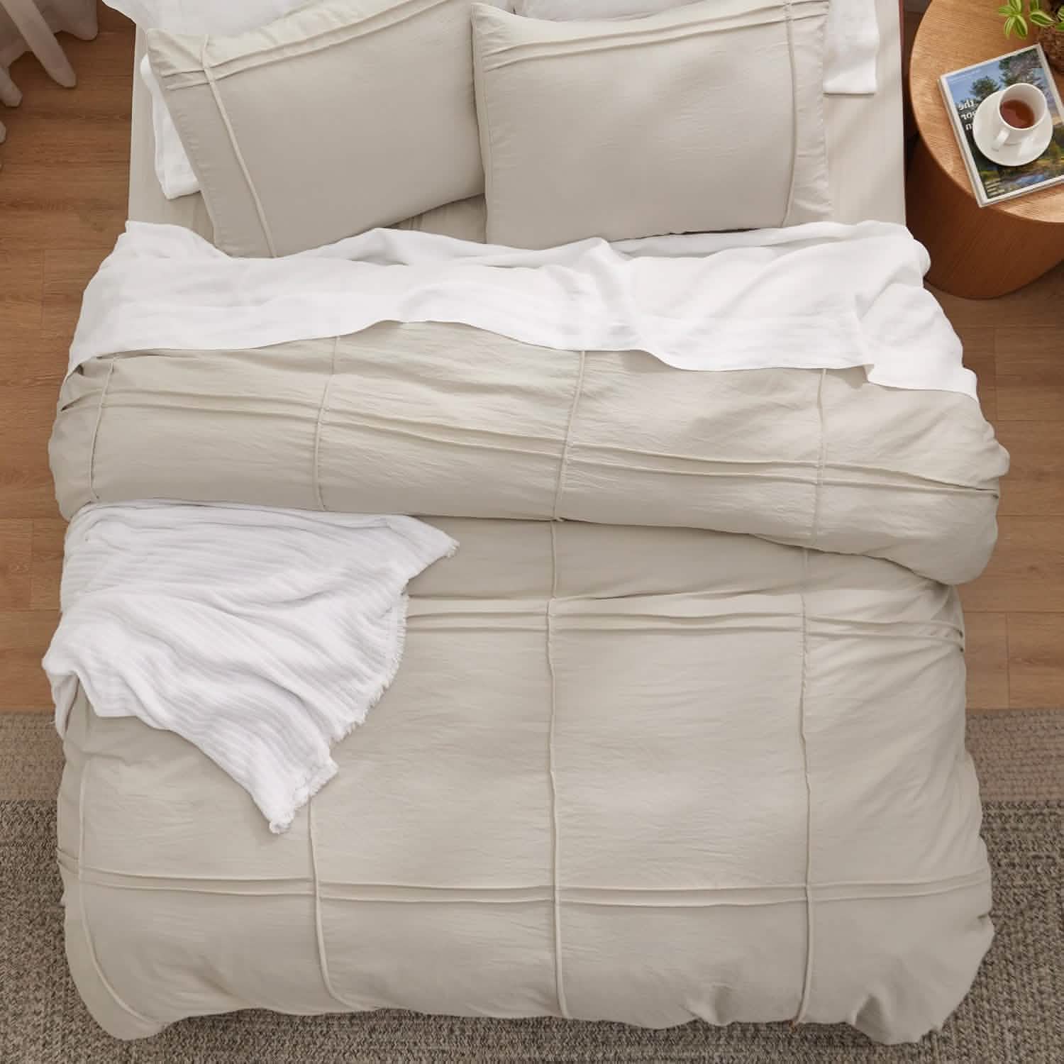 GentleSoft® Striped Tufted Embroidery Duvet Cover Set