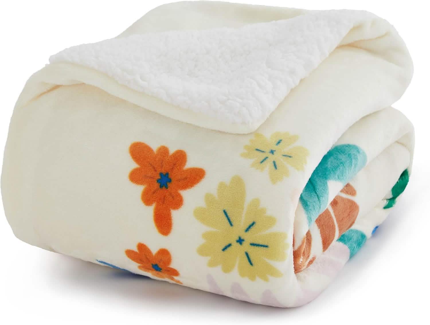 GentleSoft® Printed Throw Sherpa Blanket Print
