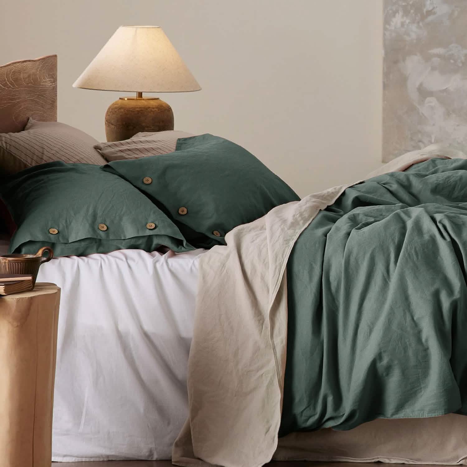 GentleSoft® Cotton Linen Hybrid Duvet Cover Set